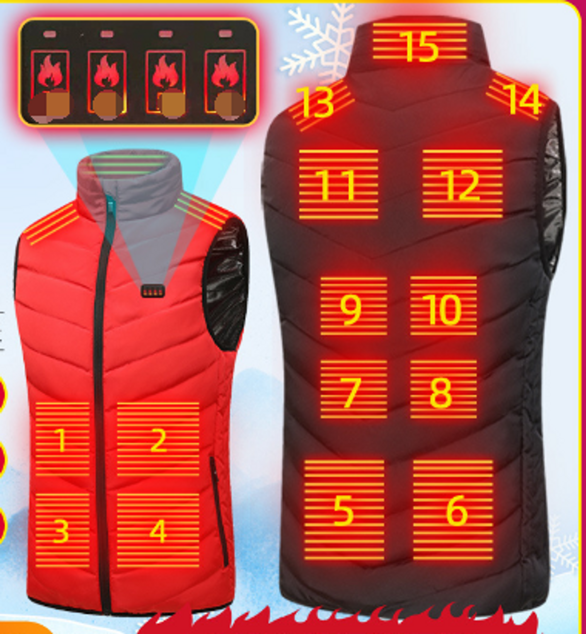 ZenDrop Fulfillment 17 - Black color / S Camouflage Heating Vest