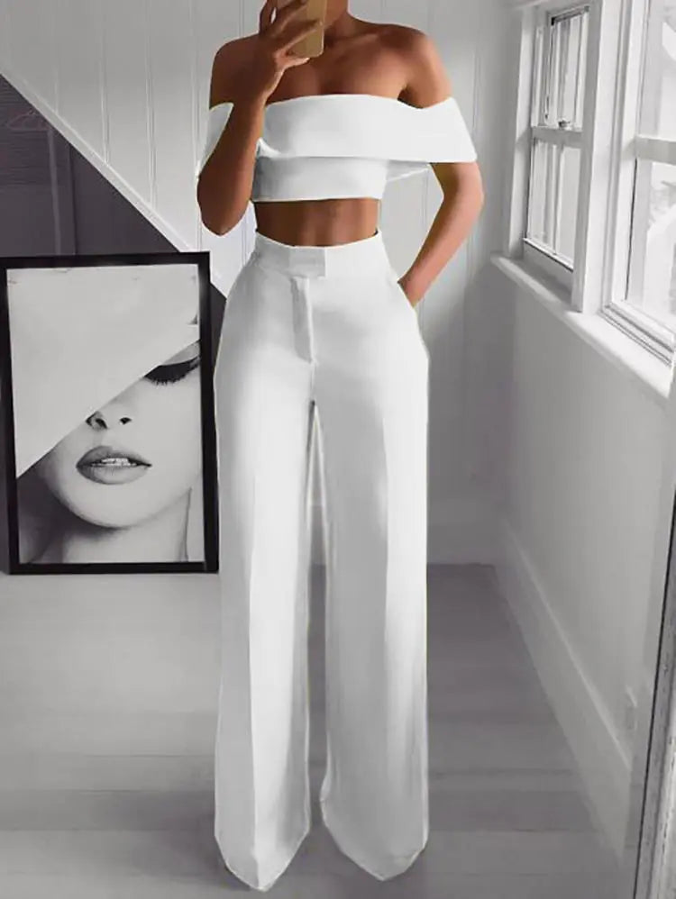 Cropped Top + Long Trousers Set Pure Serenity DBA