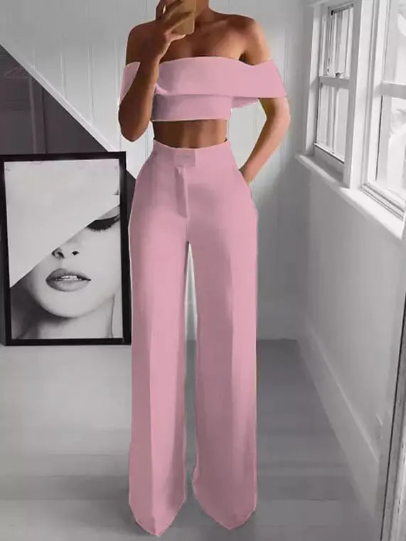 Cropped Top + Long Trousers Set Pure Serenity DBA